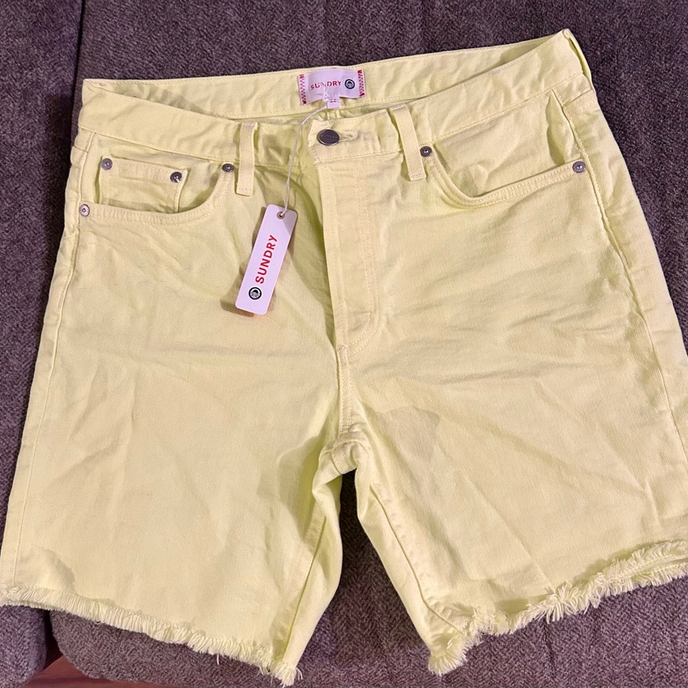 Sundry NWT Yellow Denim Shorts